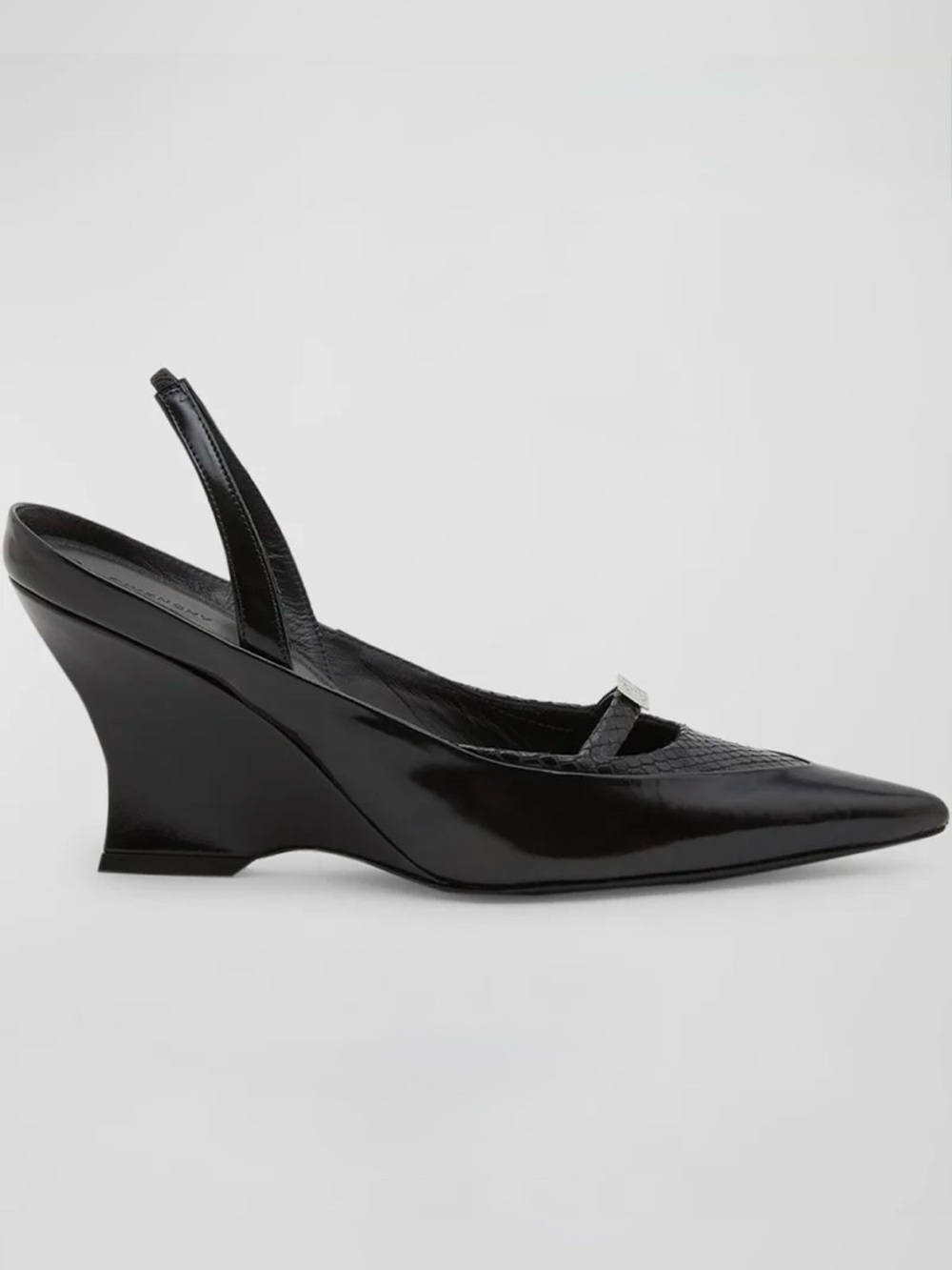 Givenchy Black Pointed Slingback Wedges, Size 36